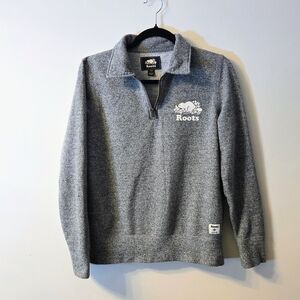 Roots Quarter Zip Heather Grey Sweater